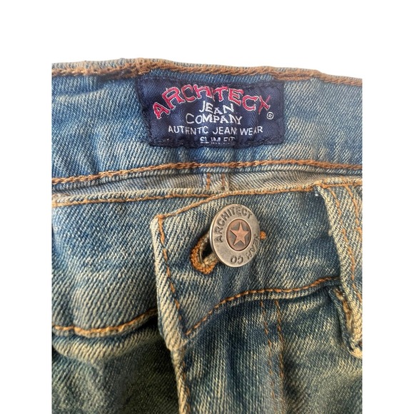 Architect Jean Company 28x30 Blue Stretch Denim Slim Fit Five Pocket Tapered Leg - Picture 5 of 11